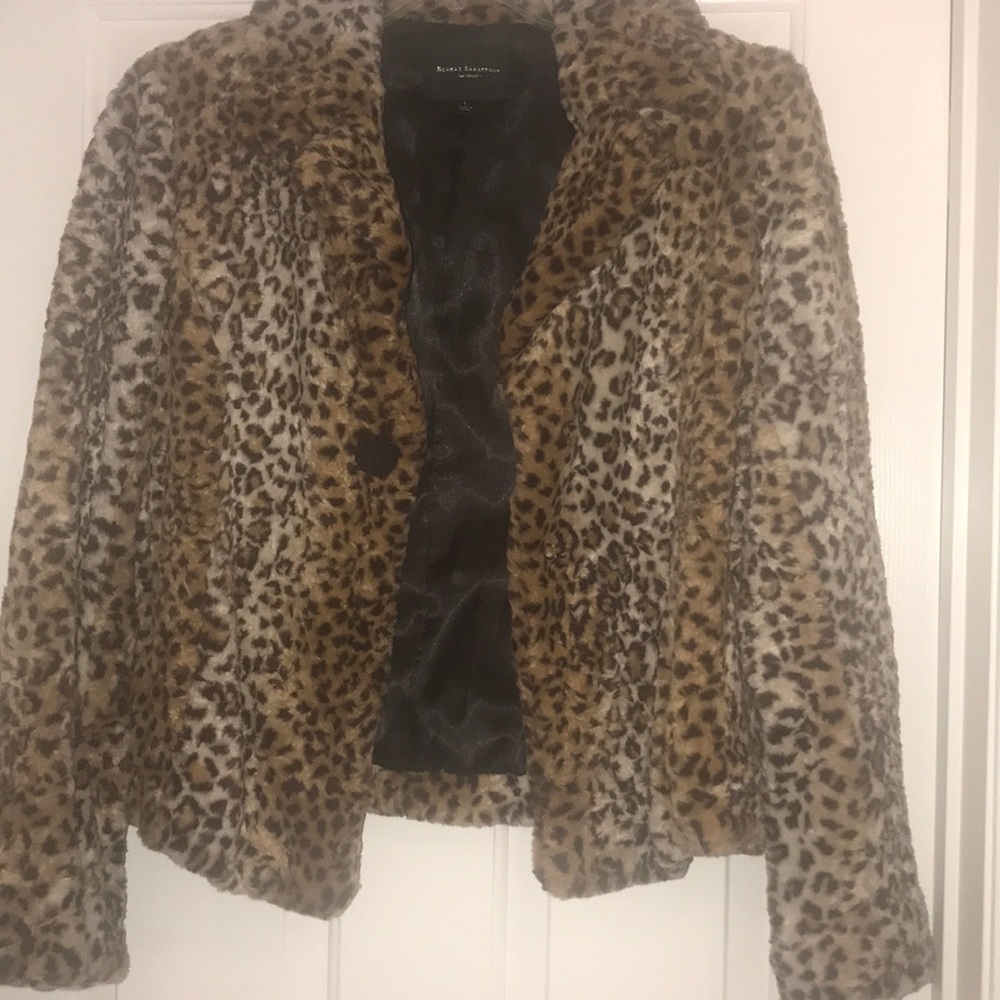 Waist length leopard jacket